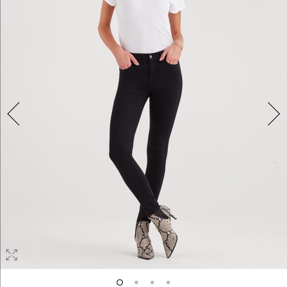 7 for all mankind black high waist skinny jean
